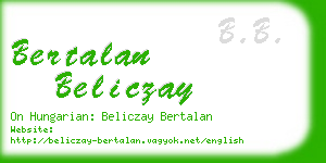 bertalan beliczay business card